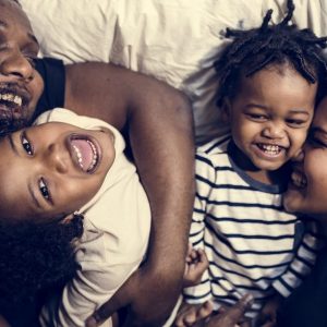 African family spending fun time together